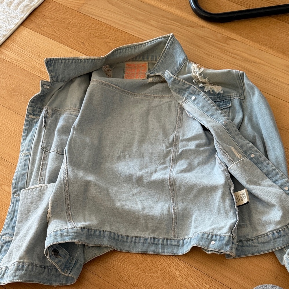 Denim Jacket With Butterfly Patch - image 2